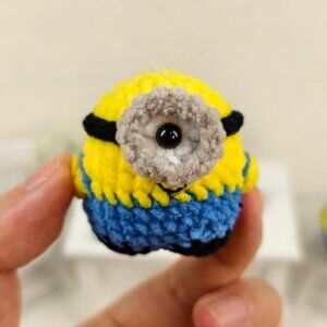 Handmade Amigurumi Crochet One-Eyed Minion Plushie